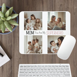 Modern Personalized Mom Superhero Photo Collage  マウスパッド