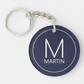 Modern Personalized Monogram and Name Keychain キーホルダー (正面)