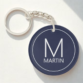 Modern Personalized Monogram and Name Keychain キーホルダー