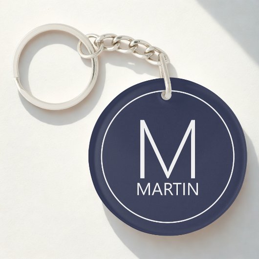 Modern Personalized Monogram and Name Keychain キーホルダー