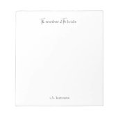 Modern Personalized Mother of the Bride Notepad ノートパッド (正面)