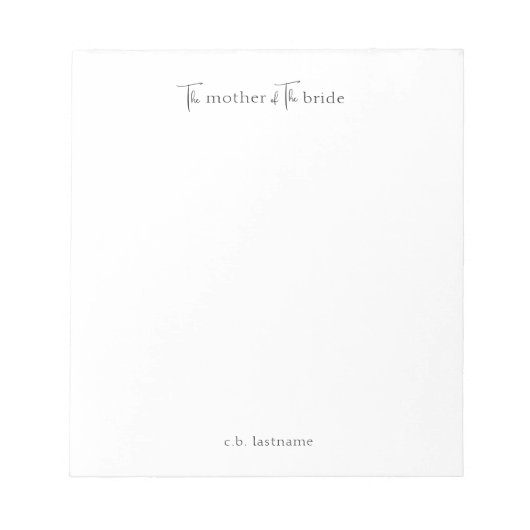 Modern Personalized Mother of the Bride Notepad ノートパッド (正面)