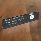 Modern Personalized Name Plate with Logo デスクネームプレート (側面)