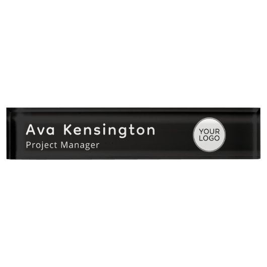 Modern Personalized Name Plate with Logo デスクネームプレート (正面)