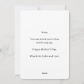 Modern Personalized Nana Floral Card シーズンカード (裏面)