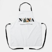 Modern Personalized Nana Floral Gift エプロン (正面)