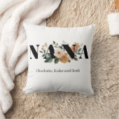 Modern Personalized Nana Floral Gift クッション (ブランケット)