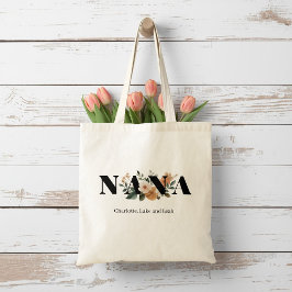 Modern Personalized Nana Floral Gift トートバッグ