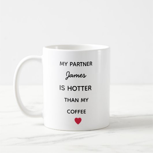 Modern Personalized Partner Coffee Mug コーヒーマグカップ (左)