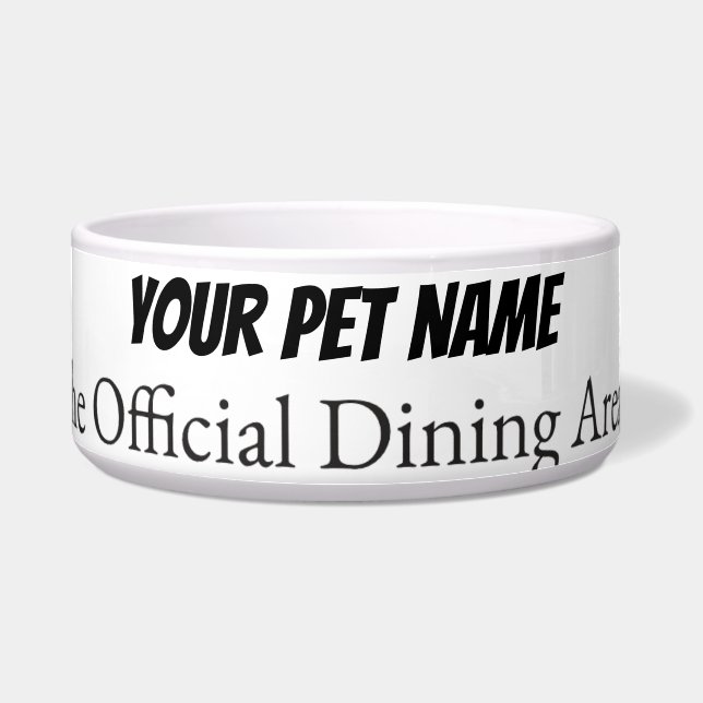 Modern Personalized Pet Bowl | Custom Name Dog ボウル (正面)