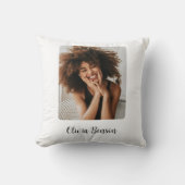 Modern Personalized Photo and Name Create your own クッション (正面)