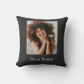 Modern Personalized Photo and Name Create your own クッション (正面)