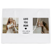 Modern Personalized Photo Gift for Mom ラージペーパーバッグ (正面)