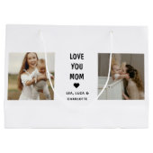 Modern Personalized Photo Gift for Mom ラージペーパーバッグ (裏面)