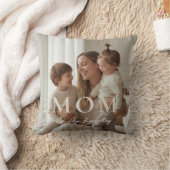 Modern Personalized Photo MOM Throw Pillow クッション (ブランケット)