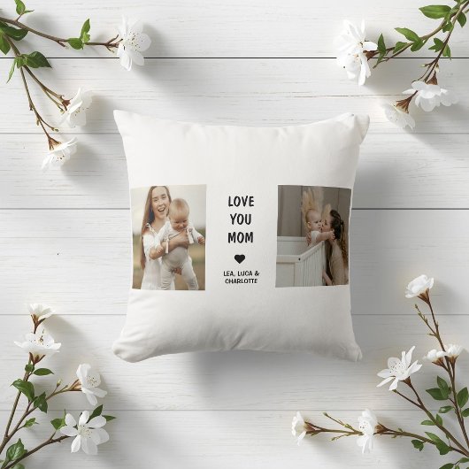 Modern Personalized Photo Pillow for Mom クッション