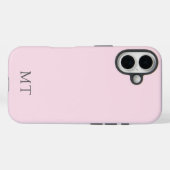 Modern Personalized Pink Grey Initial Monogram Case-Mate iPhoneケース (裏面 (横))