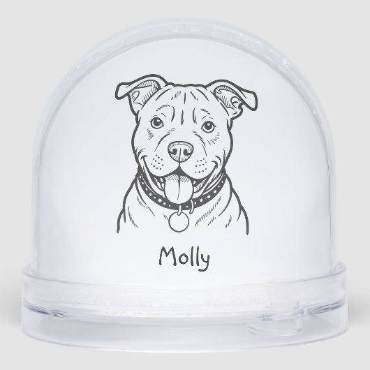 Modern Personalized Pitbull Dog Christmas (裏面)