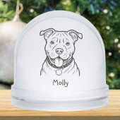 Modern Personalized Pitbull Dog Christmas