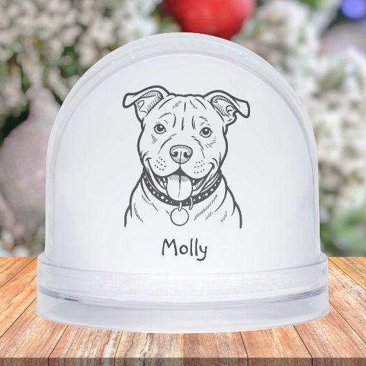 Modern Personalized Pitbull Dog Christmas