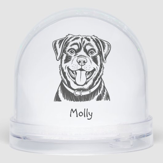 Modern Personalized Rottweiler Dog Christmas (裏面)
