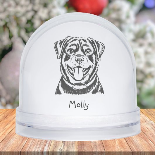 Modern Personalized Rottweiler Dog Christmas