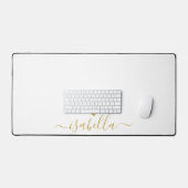 Modern Personalized Script Name Gold Heart デスクマット (キーボード&マウス)