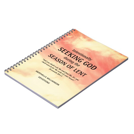 Modern Personalized SEEKING GOD Easter Lenten ノートブック (左側)