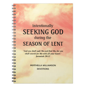 Modern Personalized SEEKING GOD Easter Lenten ノートブック