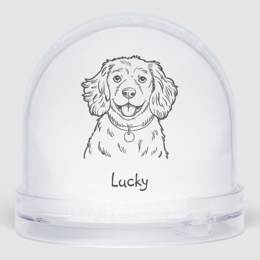 Modern Personalized Spaniel Dog Christmas (裏面)