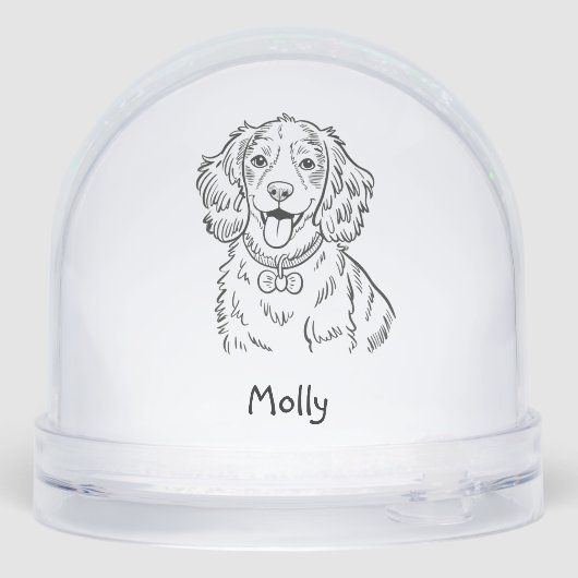 Modern Personalized Spaniel Dog Christmas (裏面)