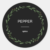 Modern Personalized Spice Jars Labels Name White ラウンドシール (正面)