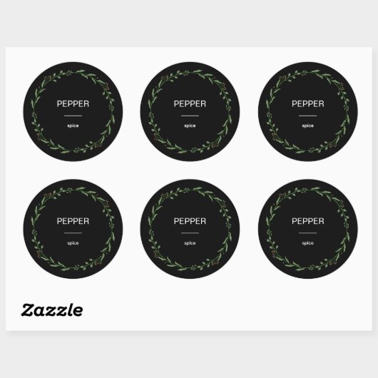 Modern Personalized Spice Jars Labels Name White ラウンドシール (シート)