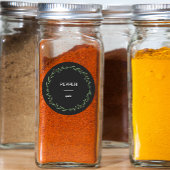 Modern Personalized Spice Jars Labels Name White ラウンドシール