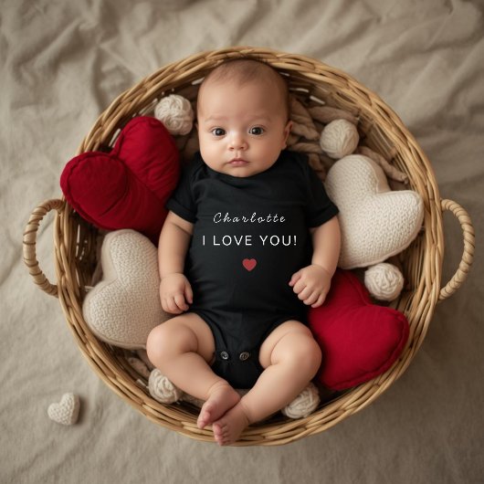 Modern Personalized Valentine Baby Bodysuit ベビーボディスーツ