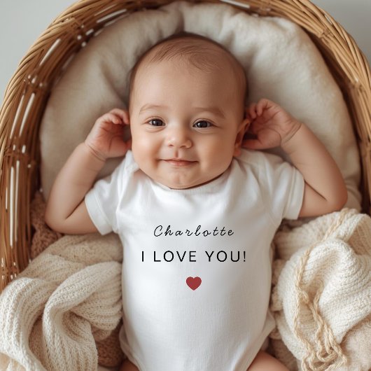 Modern Personalized Valentine Baby Bodysuit ベビーボディスーツ