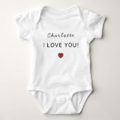 Modern Personalized Valentine Baby Bodysuit ベビーボディスーツ (正面)