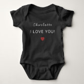 Modern Personalized Valentine Baby Bodysuit ベビーボディスーツ (正面)