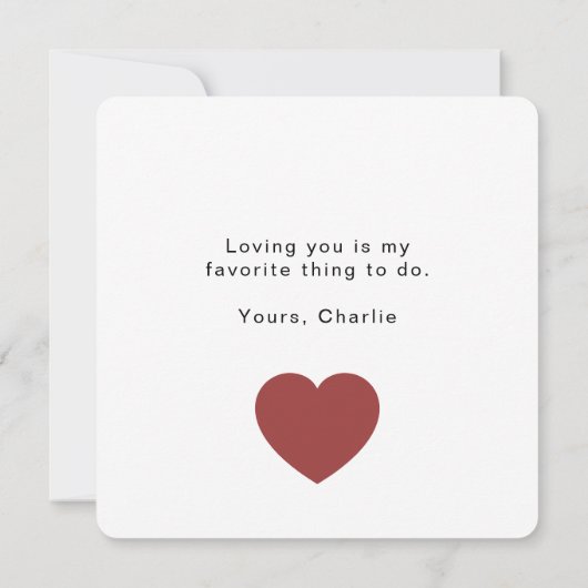 Modern Personalized Valentine Card – I Love You (裏面)
