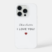 Modern Personalized Valentine – I Love You iPhoneケース (裏面)