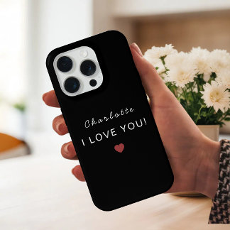 Modern Personalized Valentine – I Love You iPhone 15 Proケース