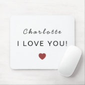 Modern Personalized Valentine Mouse Pad マウスパッド (マウス)