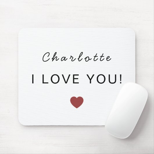Modern Personalized Valentine Mouse Pad マウスパッド (マウス)