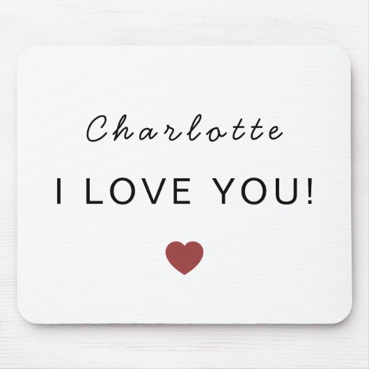 Modern Personalized Valentine Mouse Pad マウスパッド (正面)