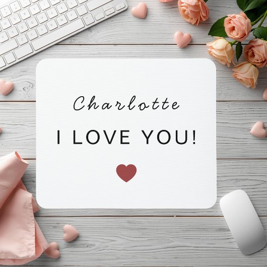 Modern Personalized Valentine Mouse Pad マウスパッド