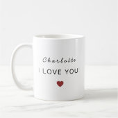 Modern Personalized Valentine Mug – I Love You  コーヒーマグカップ (左)