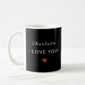 Modern Personalized Valentine Mug – I Love You  コーヒーマグカップ (左)