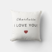 Modern Personalized Valentine Pillow – I Love You クッション (正面)