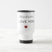 Modern Personalized Valentine Travel Mug トラベルマグ (中央)