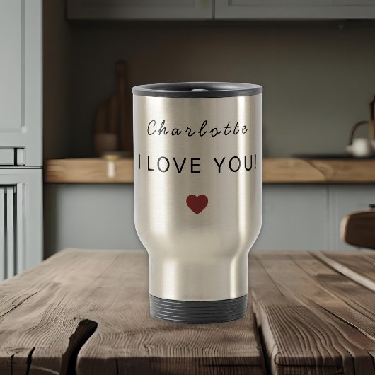 Modern Personalized Valentine Travel Mug トラベルマグ